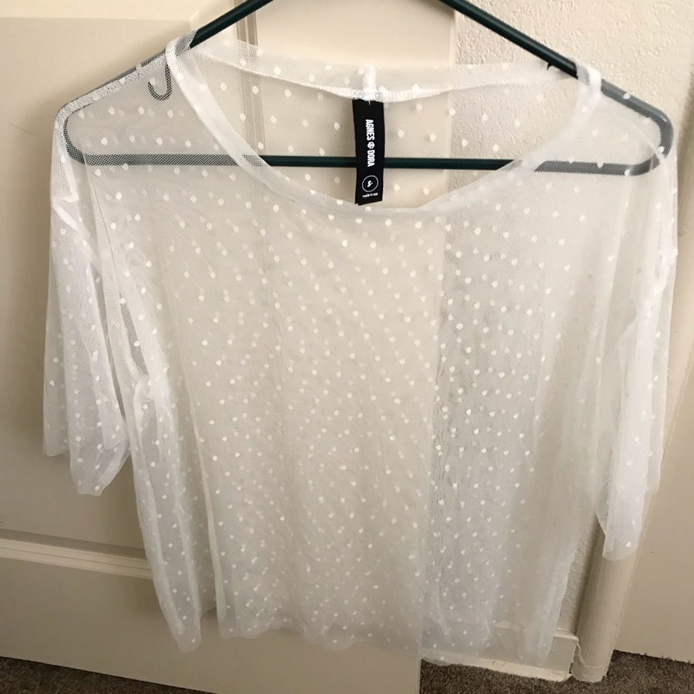 Transparent white dot blouse